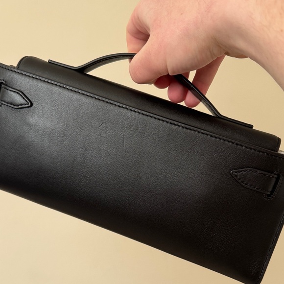 Veronica Beard Black Dash Leather clutch - Picture 3 of 6